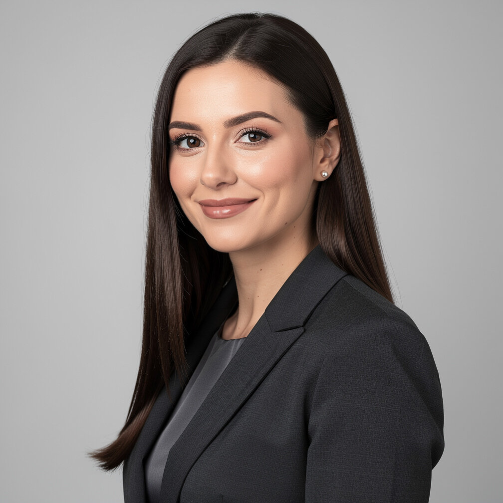 Studio portrait of a young professional woman smiling