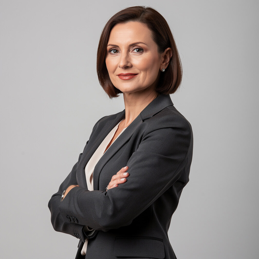 Studio portrait of a confident businesswoman in formal attire